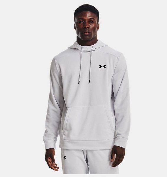 Gri Erkek UA Armour Fleece Kapüşonlu Üst