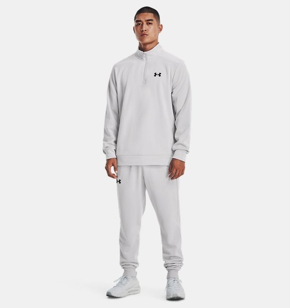 Gri Erkek UA Armour Fleece 1/4 Fermuarlı Sweatshirt