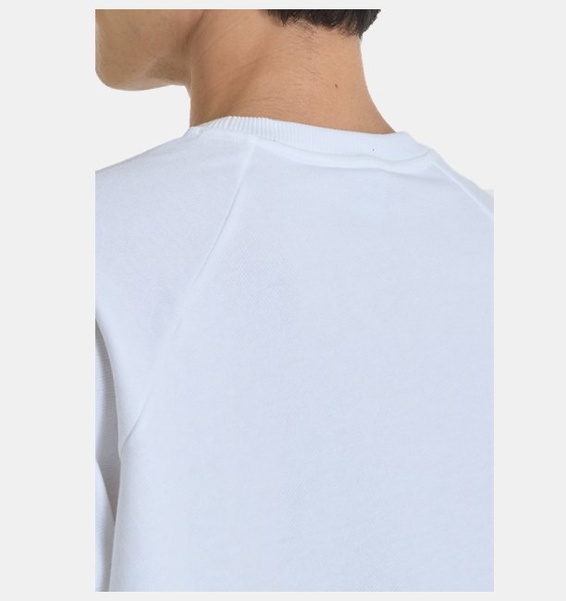 Beyaz Erkek UA Rival Fleece Bisiklet Yaka Sweatshirt