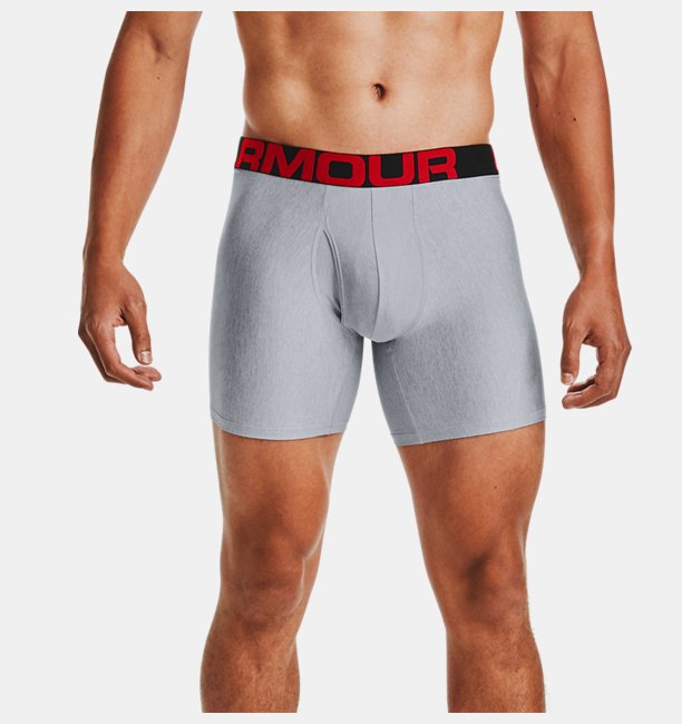 Erkek UA Tech™ 6" Boxerjock® – 2'li Paket Gri