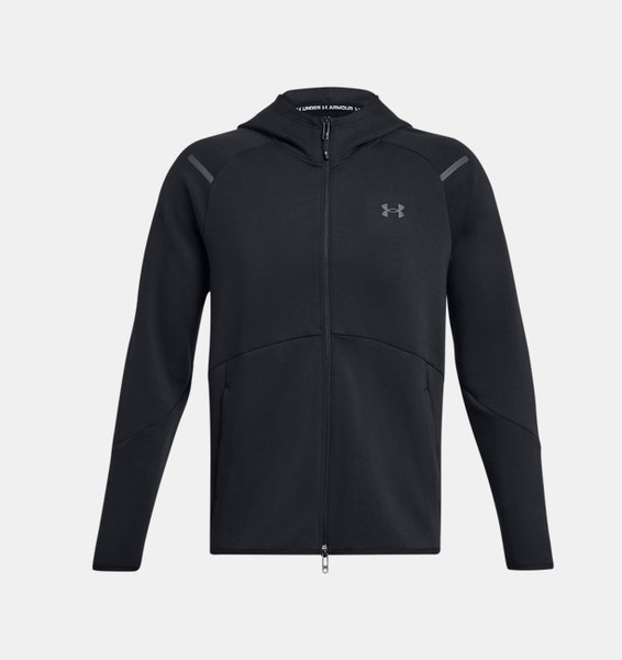 Siyah Erkek UA Unstoppable Fleece Tam Boy Fermuarlı