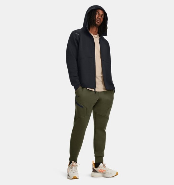 Siyah Erkek UA Unstoppable Fleece Tam Boy Fermuarlı