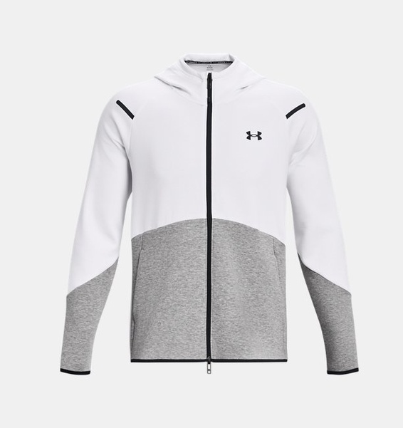 Gri Erkek UA Unstoppable Fleece Tam Boy Fermuarlı