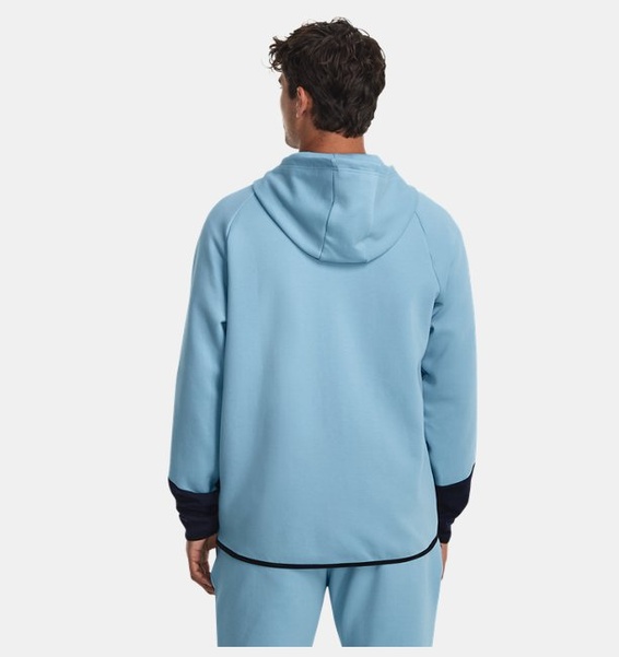 Mavi Erkek UA Unstoppable Fleece Tam Boy Fermuarlı