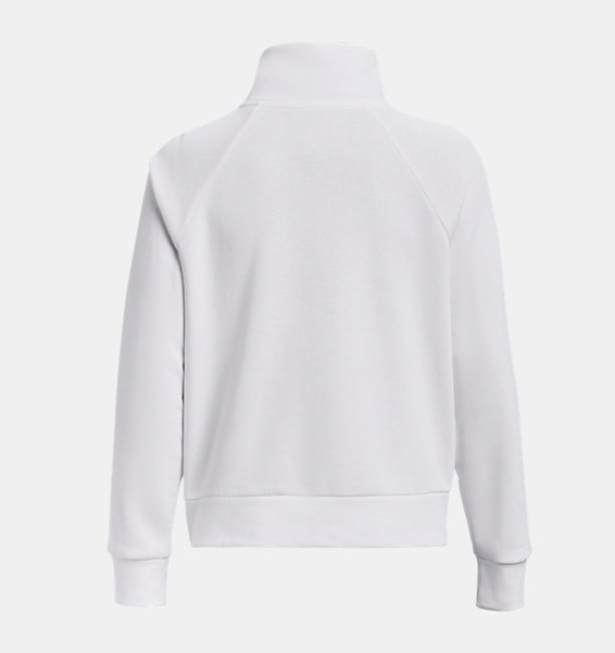 Beyaz Kadın UA Rival Fleece Yarım Fermuarlı Sweatshirt