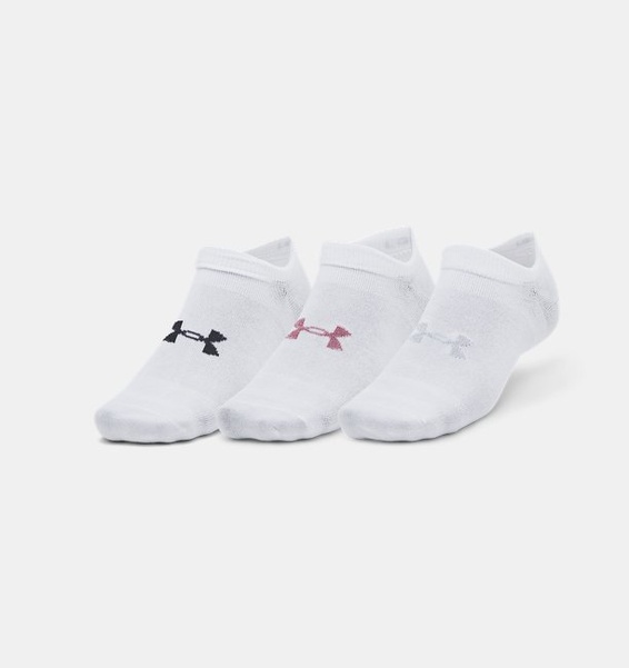 Beyaz Unisex UA Essential 3'lü Paket No-Show Çorap