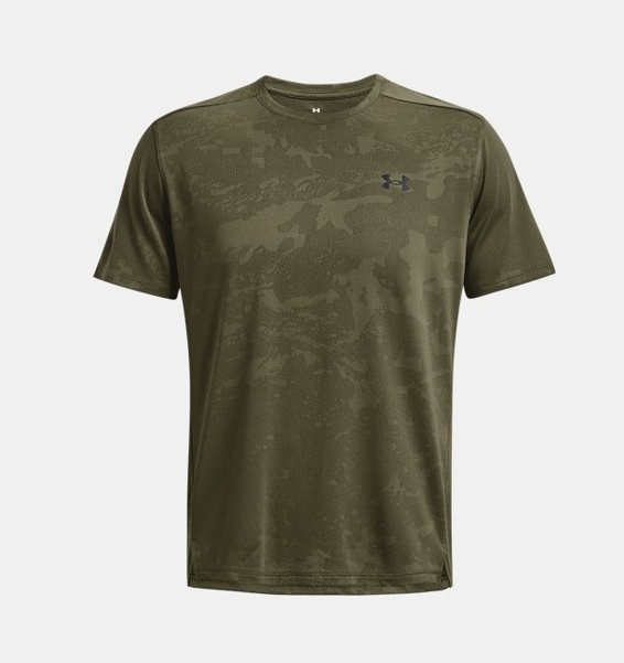 Yeşil Erkek UA Tech™ Pencereli Jakarlı Kısa Kollu T-shirt