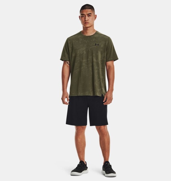 Yeşil Erkek UA Tech™ Pencereli Jakarlı Kısa Kollu T-shirt
