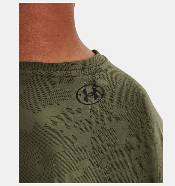 Yeşil Erkek UA Tech™ Pencereli Jakarlı Kısa Kollu T-shirt