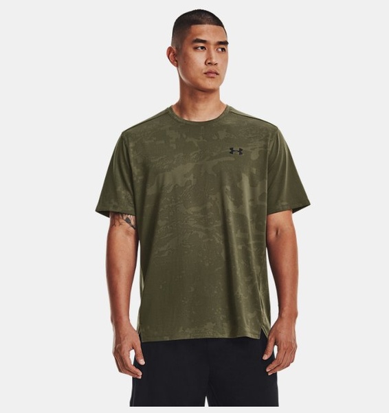 Yeşil Erkek UA Tech™ Pencereli Jakarlı Kısa Kollu T-shirt