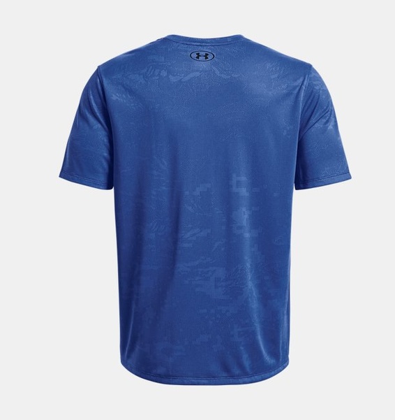 Mavi Erkek UA Tech™ Pencereli Jakarlı Kısa Kollu T-shirt