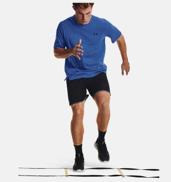 Mavi Erkek UA Tech™ Pencereli Jakarlı Kısa Kollu T-shirt