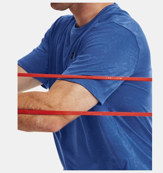 Mavi Erkek UA Tech™ Pencereli Jakarlı Kısa Kollu T-shirt