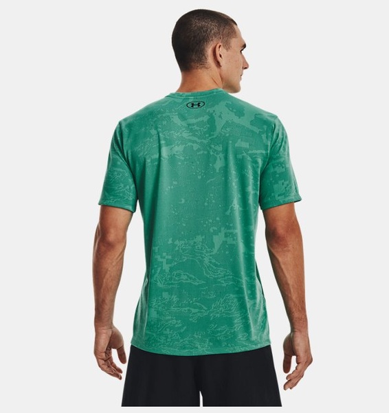 Yeşil Erkek UA Tech™ Pencereli Jakarlı Kısa Kollu T-shirt