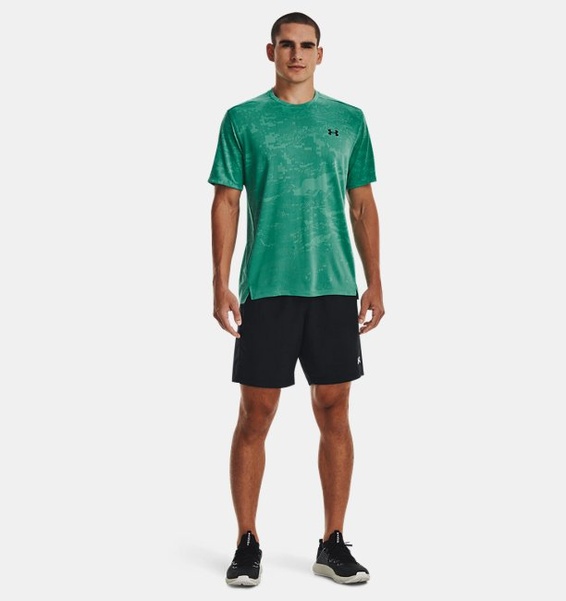 Yeşil Erkek UA Tech™ Pencereli Jakarlı Kısa Kollu T-shirt