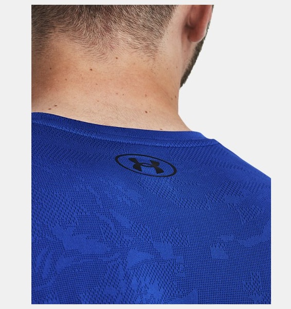 Mavi Erkek UA Tech™ Pencereli Jakarlı Kısa Kollu T-shirt