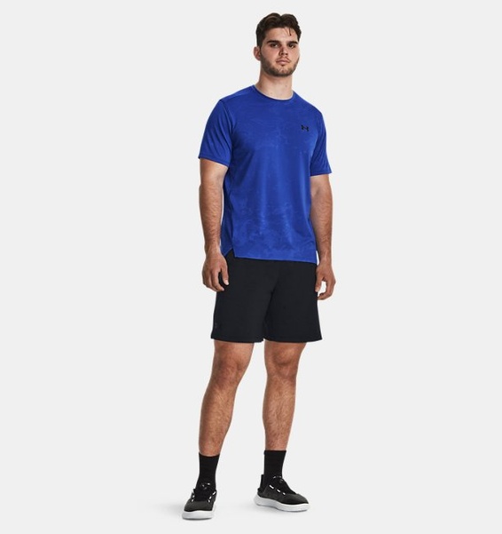 Mavi Erkek UA Tech™ Pencereli Jakarlı Kısa Kollu T-shirt