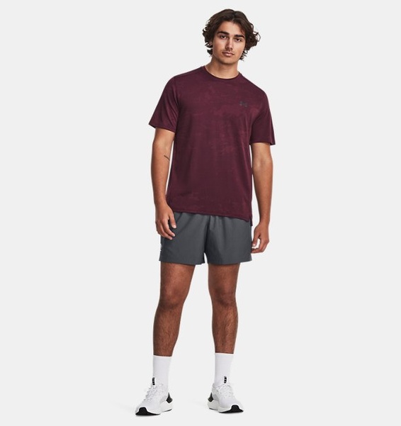 Kırmızı Erkek UA Tech™ Pencereli Jakarlı Kısa Kollu T-shirt