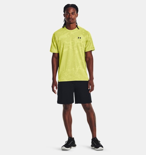 Sarı Erkek UA Tech™ Pencereli Jakarlı Kısa Kollu T-shirt