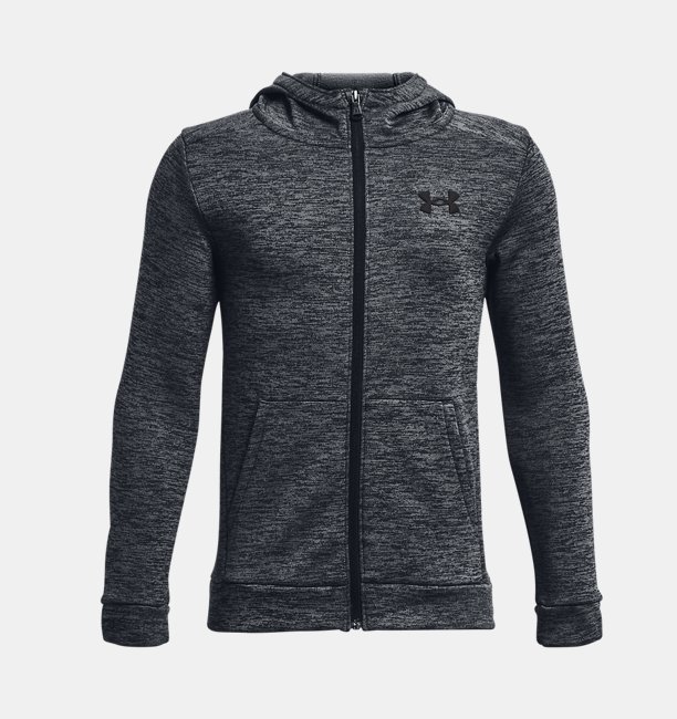 Erkek Çocuk Armour Fleece® Tam Boy Fermuarlı Gri