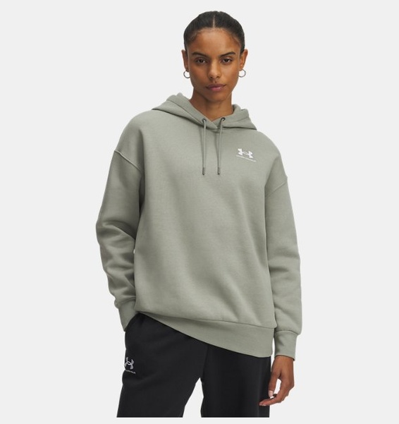 Yeşil Kadın UA Icon Fleece Oversized Kapüşonlu Üst