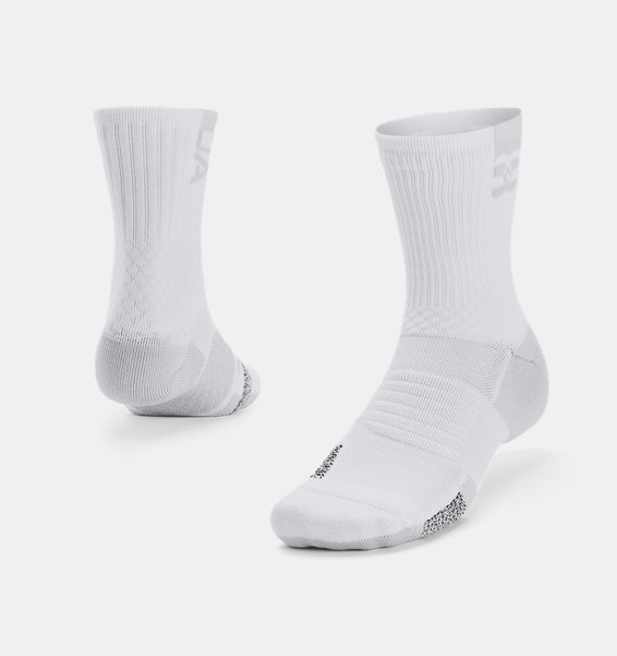 Beyaz Unisex UA AD Playmaker Tekli Paket Mid Çorap