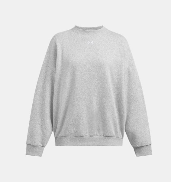 Gri Kadın UA Rival Fleece Oversized Bisiklet Yaka Sweatshirt