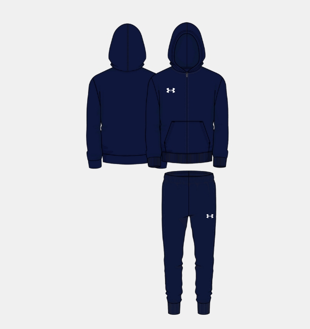 Erkek Çocuk UA Branded Logo Fermuarlı Takım Lacivert