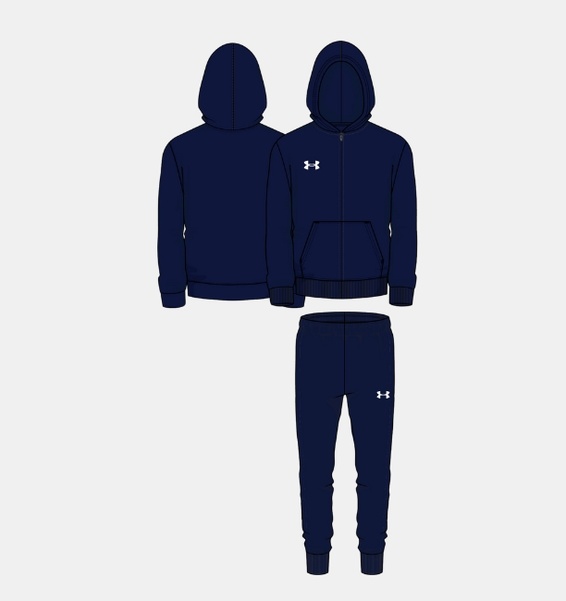 Lacivert Erkek Çocuk UA Branded Logo Fermuarlı Takım