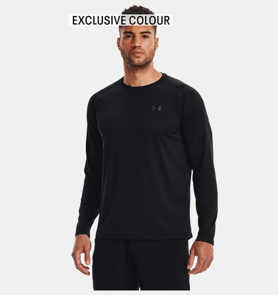 Siyah Erkek UA Tech™ Uzun Kollu T-shirt