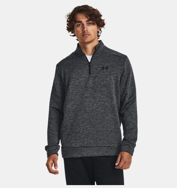 Erkek Armour Fleece® Twist ¼ Fermuarlı Siyah