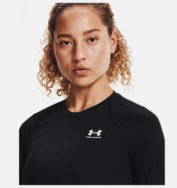 Siyah Kadın UA HG Authentics Comp Uzun Kollu Tişört