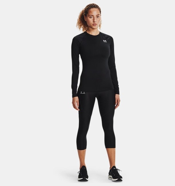 Siyah Kadın UA HG Authentics Comp Uzun Kollu Tişört