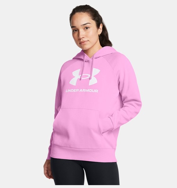 Pembe Kadın UA Rival Fleece Big Logo HD Sweatshirt