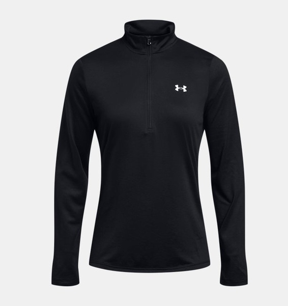 Siyah Kadın UA Tech 1/2 Fermuarlı- Solid Uzun Kollu T-shirt