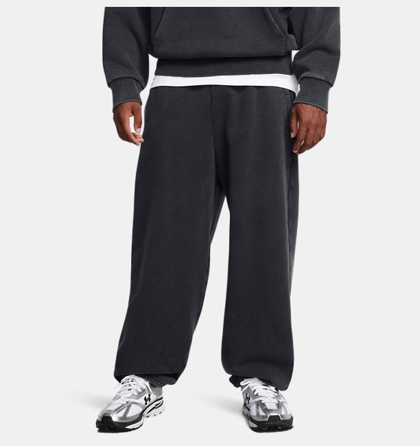 Erkek UA Icon Heavyweight Fleece Wash Oversized Pantolon Siyah
