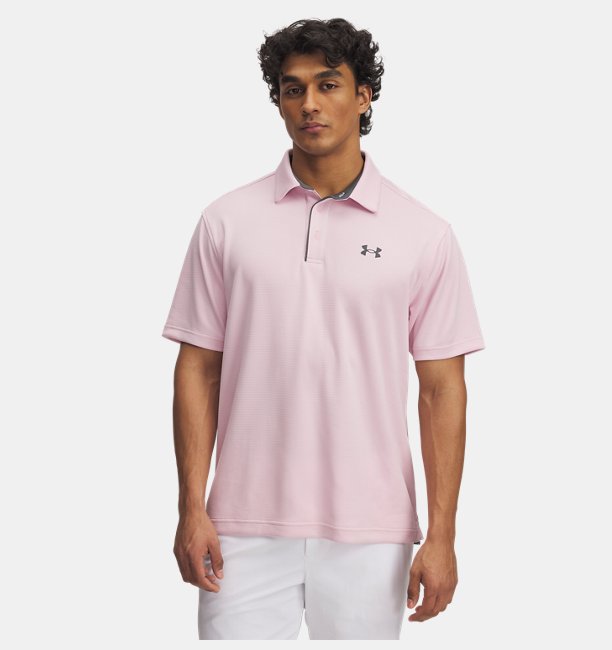 Erkek UA Tech Polo Tişört Pembe