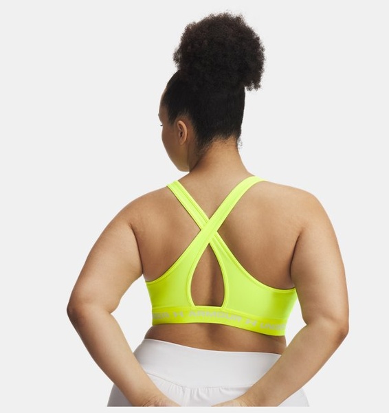 Sarı Kadın UA Crossback Mid Spor Sütyeni
