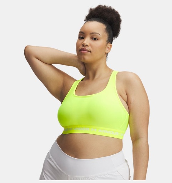 Sarı Kadın UA Crossback Mid Spor Sütyeni