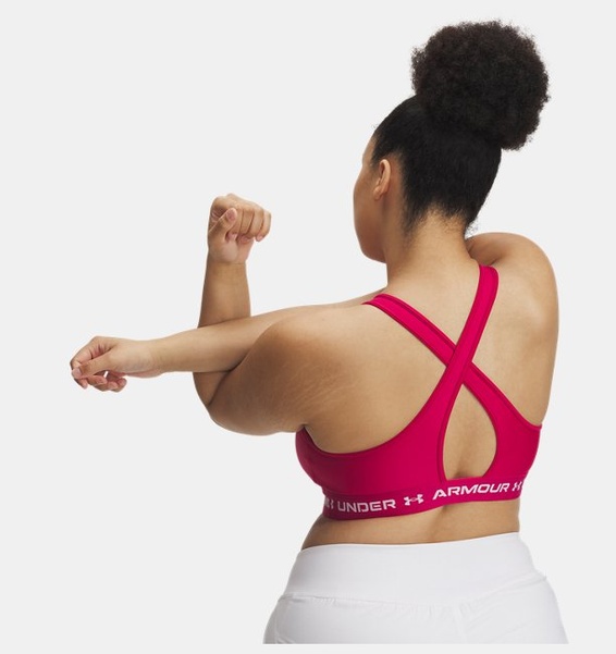 Pembe Kadın UA Crossback Mid Spor Sütyeni