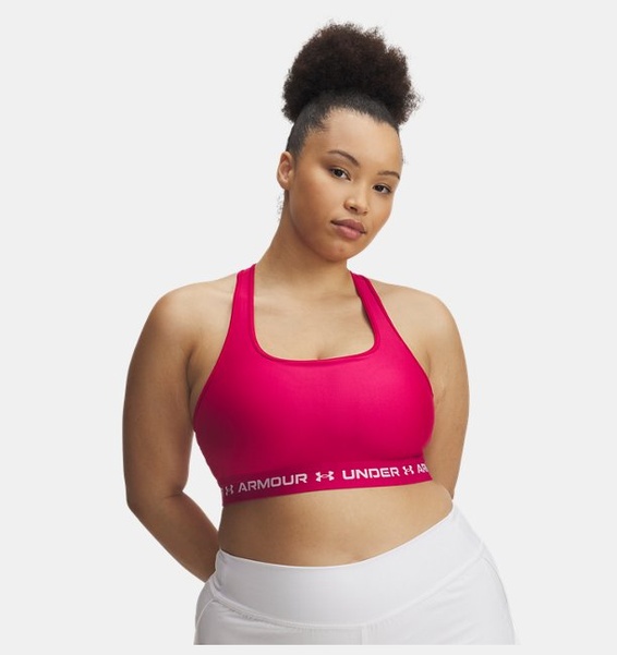 Pembe Kadın UA Crossback Mid Spor Sütyeni
