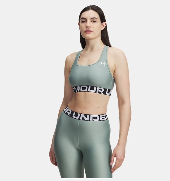 Yeşil Kadın UA HG Mid Branded Spor Sütyeni