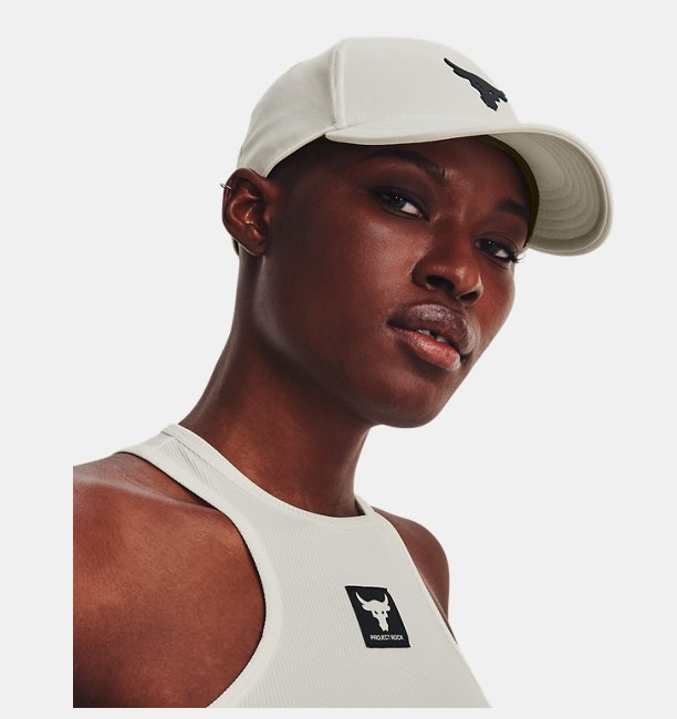 Kadın UA Project Rock Snapback Şapka Beyaz