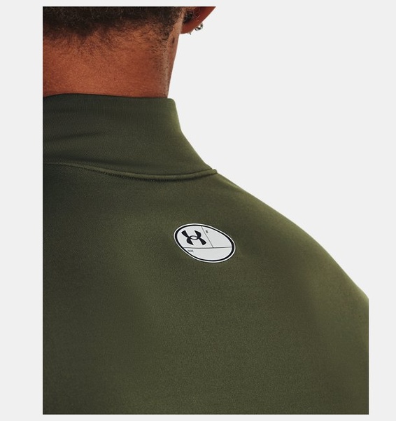 Haki Erkek UA ColdGear Armour Fitted Mock Uzun Kollu T-shirt