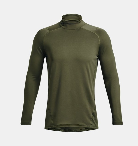 Haki Erkek UA ColdGear Armour Fitted Mock Uzun Kollu T-shirt