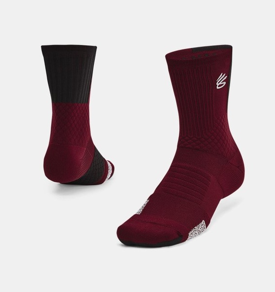 Kırmızı Unisex UA Curry UA Playmaker Tekli Paket Mid Çorap