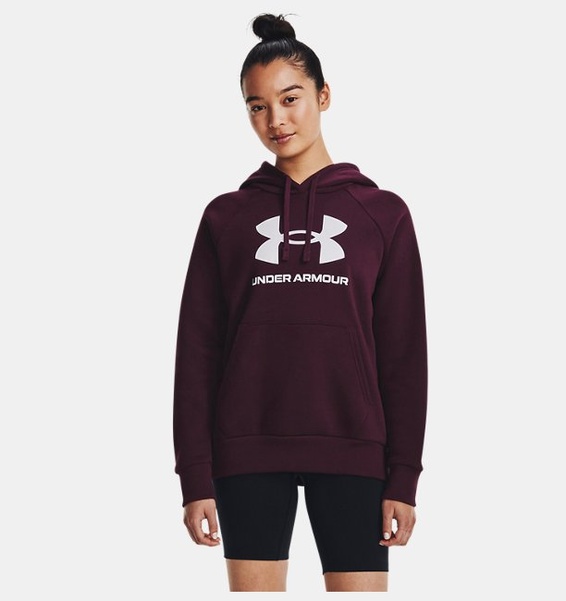 Bordo Kadın UA Rival Fleece Big Logo HD Sweatshirt