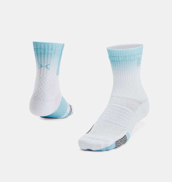 Beyaz Unisex UA Curry UA Playmaker Tekli Paket Mid Çorap