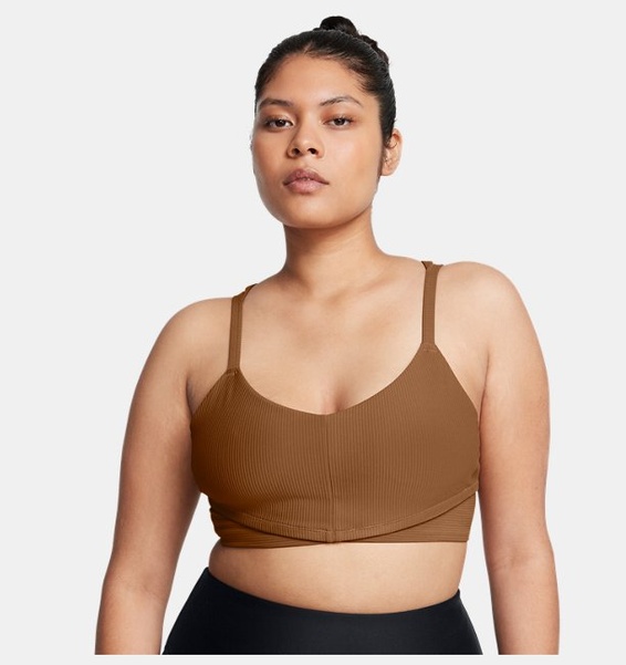 Kahverengi Kadın UA Meridian Rib Spor Sütyeni
