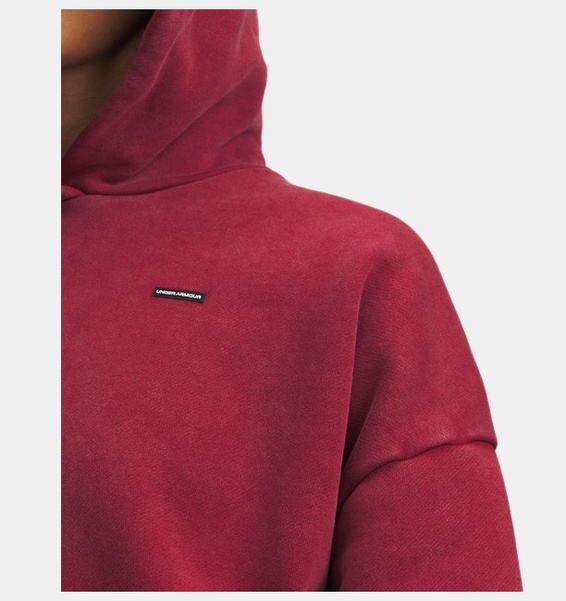 Bordo Kadın UA Icon Heavyweight Fleece Oversized Kapüşonlu Üst